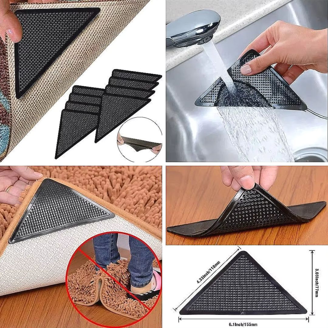 PARCHES TRIANGULARES ANTIDESLIZANTES PARA ALFOMBRAS PACK X 16 PEGATINAS 🚨