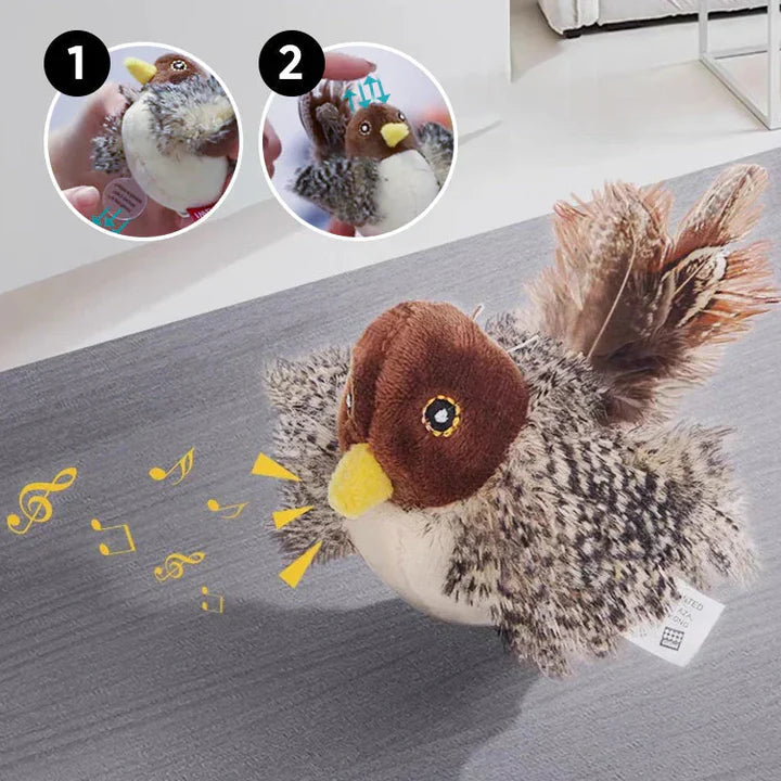 Catfri® BirdToy: juguete interactivo de pájaro melódico para gatos