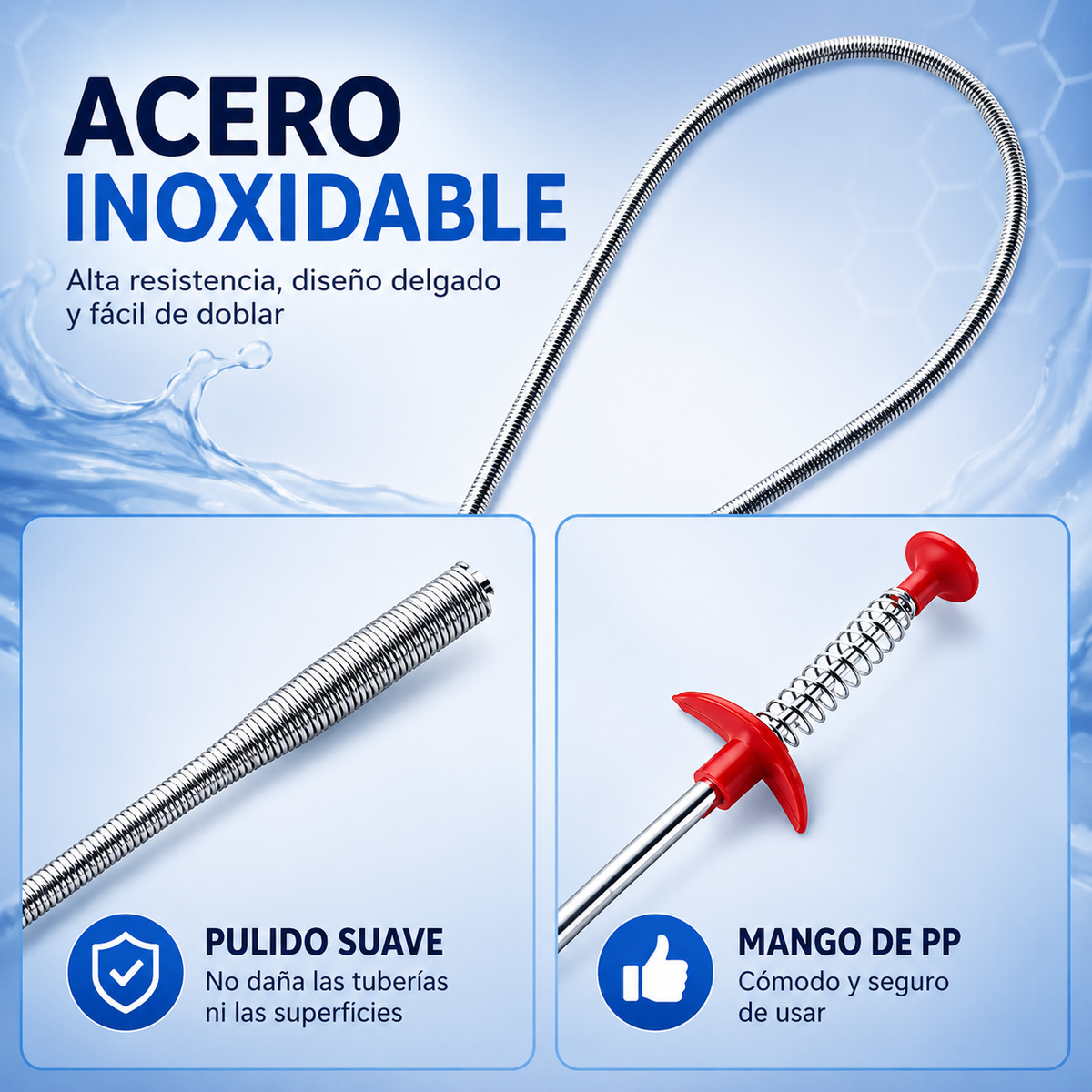 Pinza Flexible Desatascadora de Tuberías (Paga 1 Lleva 2)🧪🛁