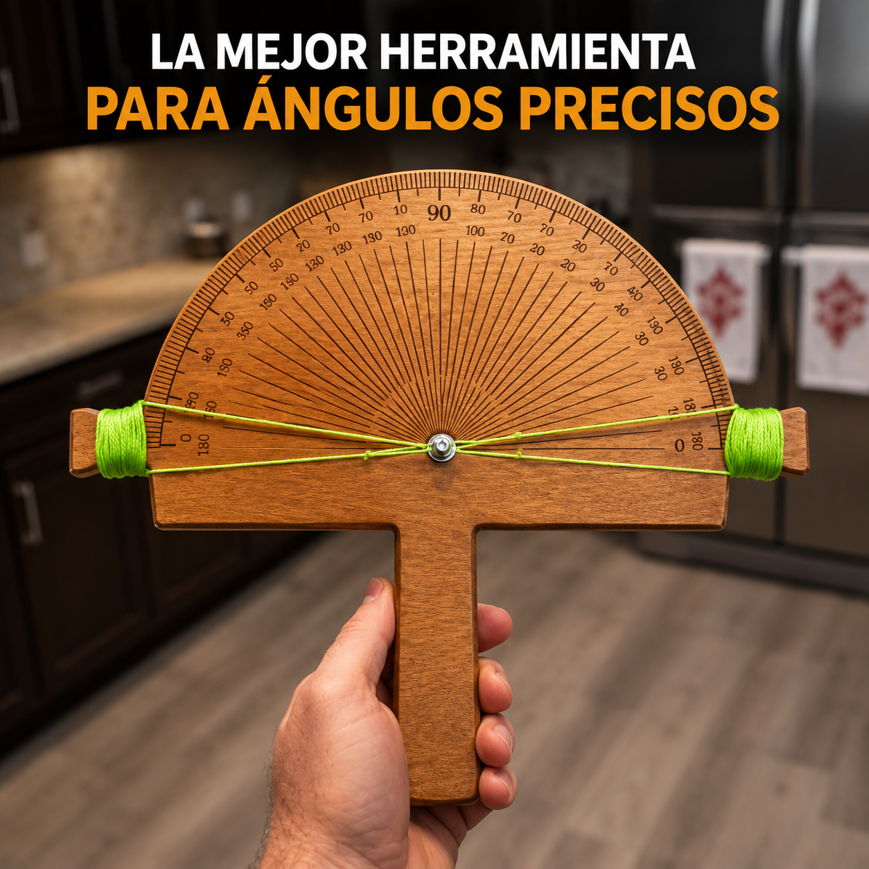 📐🧰Medidor de Ángulos de Precisión de Madera con Soga de 50 Metros