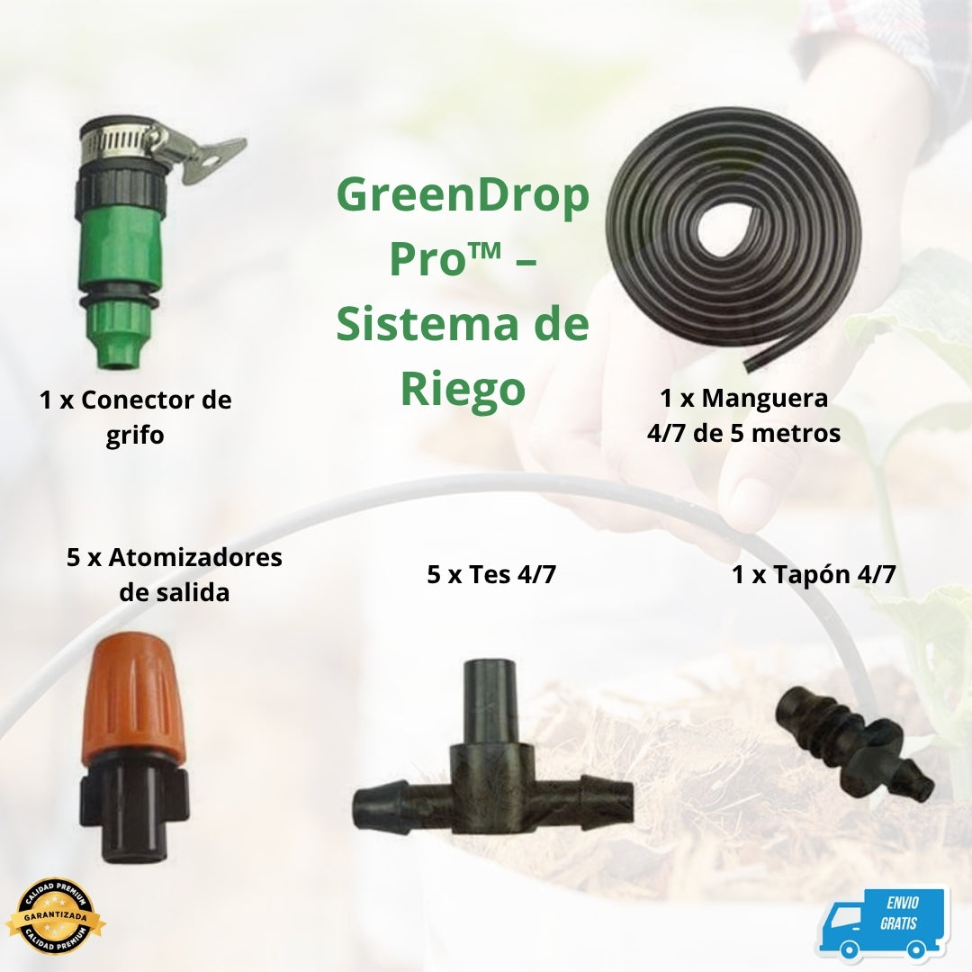 GreenDrop Pro™ – Sistema de Riego eficiente (Kit 17 piezas)