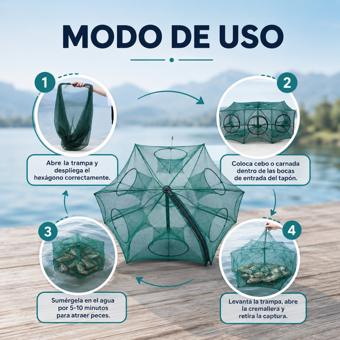 🐟 Trampa de Pesca Retráctil AquaCatch™