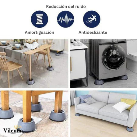 SOPORTES ANTIVIBRACIÓN PARA LAVADORAS (4 unds) ELIMINA EL RUIDO Y PROTEGE TU HOGAR