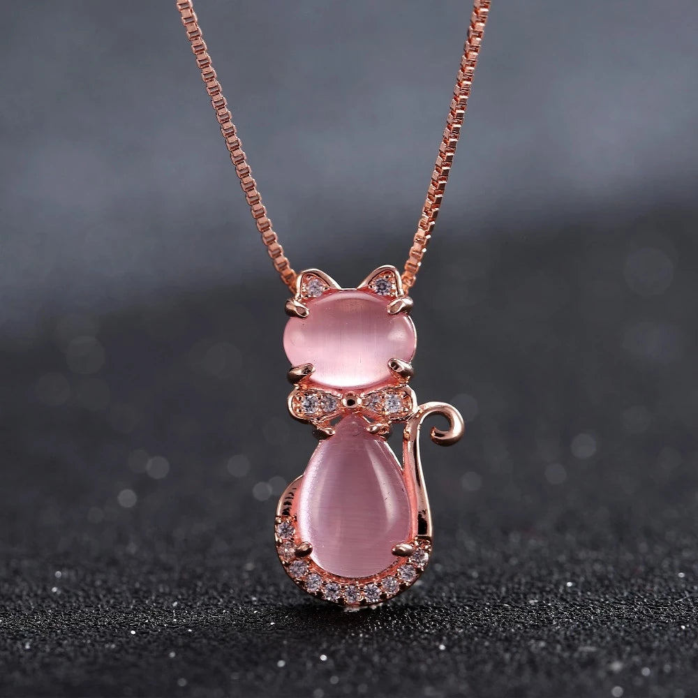 COLLAR DE GATO CON CUARZO ROSA
