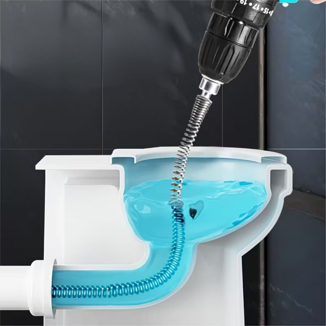 🚽RESORTE DE ACERO PARA DESTAPAR TUBERÍAS X4m: Diseño flexible de alto alcance para drenajes difíciles