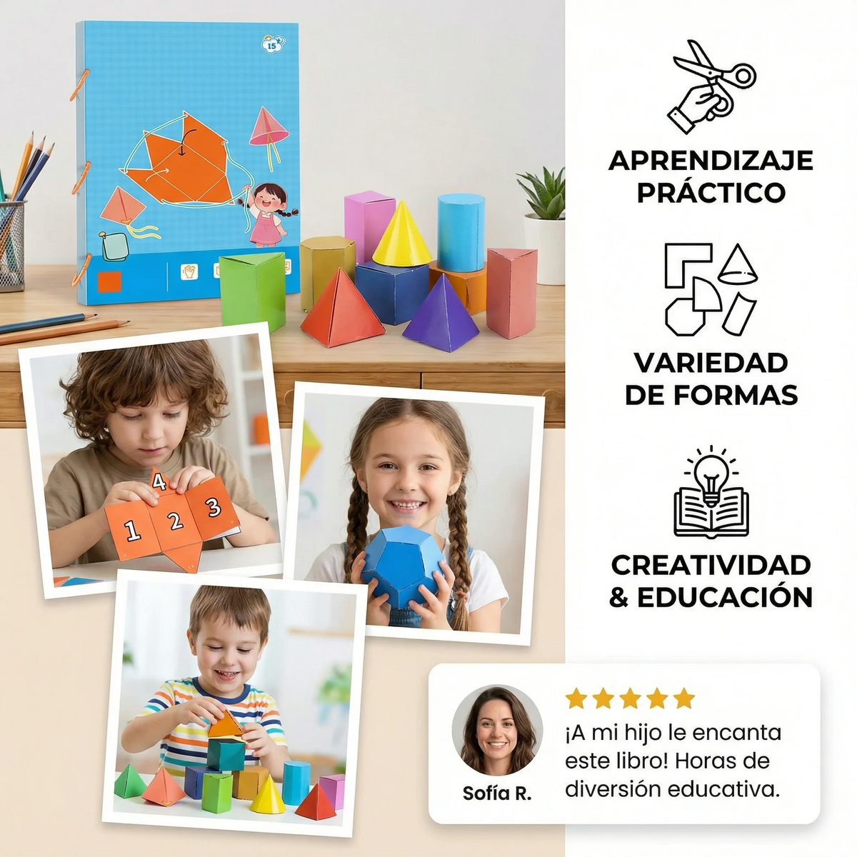 📐Libro geometría 3d: Despliega tu imaginación