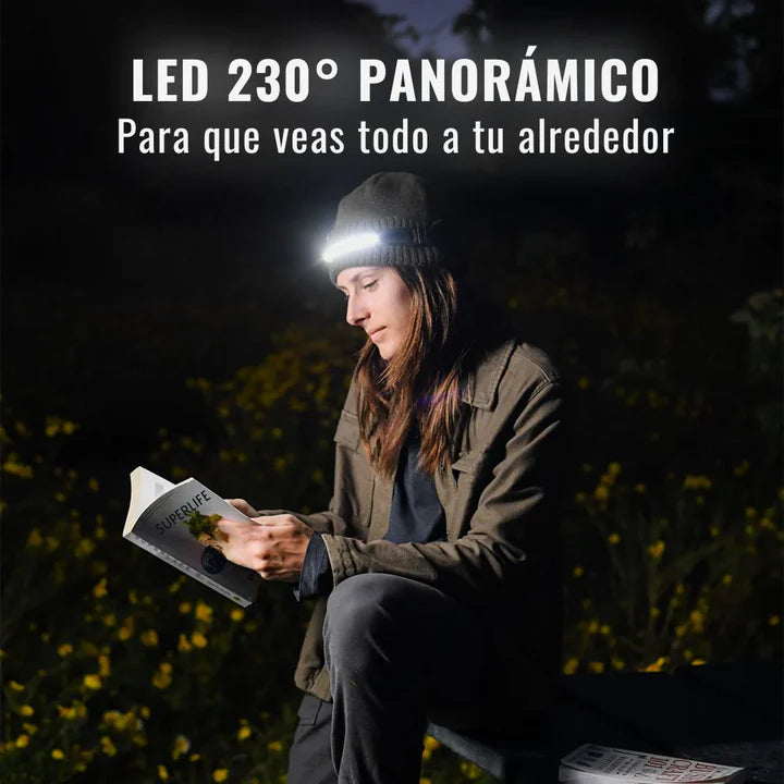 Linterna Frontal LED Recargable con Sensor