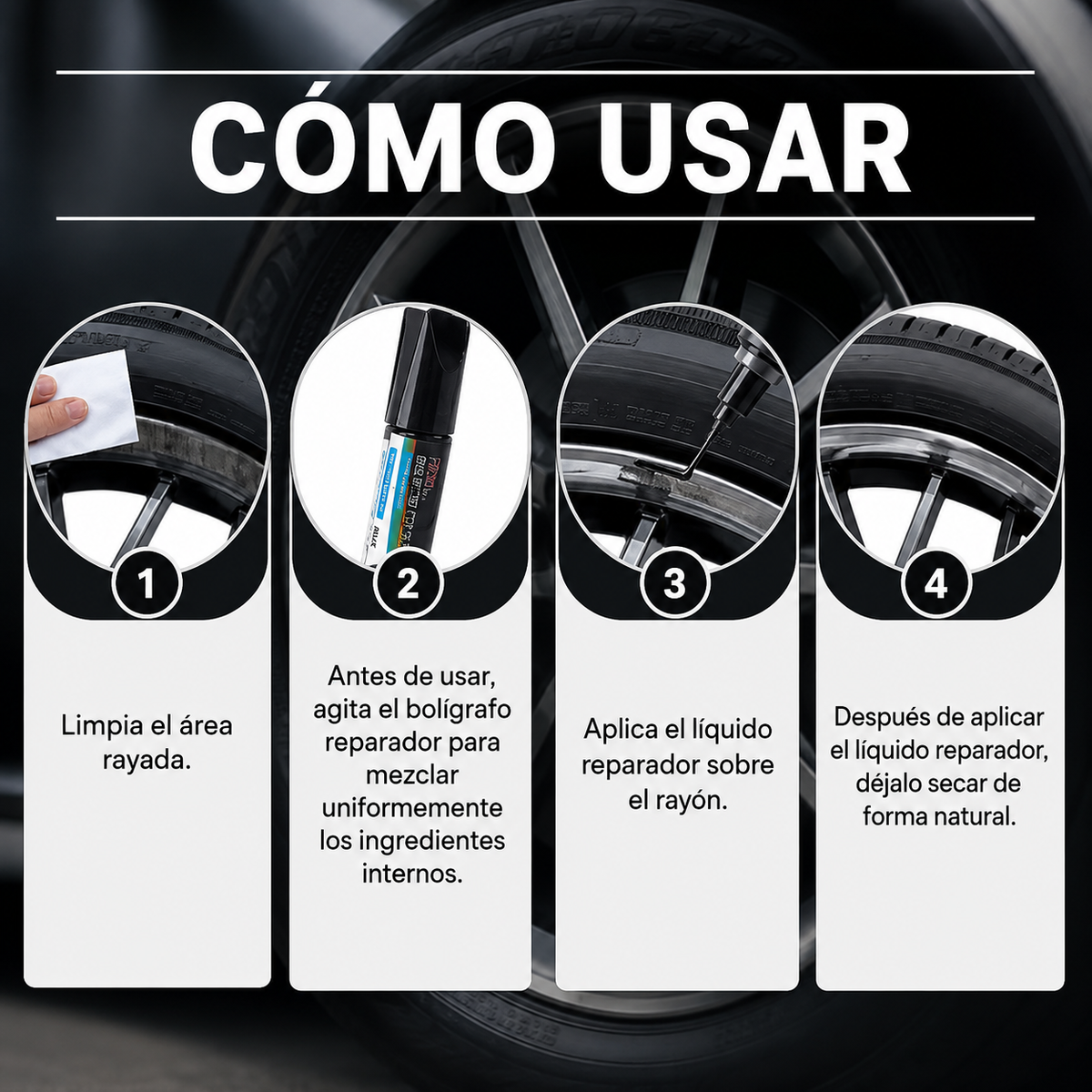 Lápiz Reparador de Arañazos para Rines y Ruedas (Oferta x3)✏️🚗