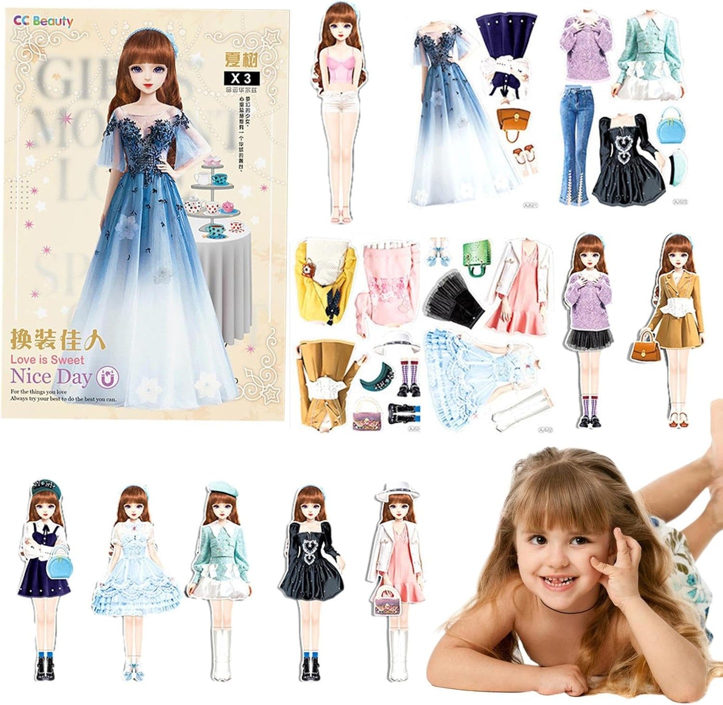 Princess Dress Up™ - Juego de muñecas de Vestir magnético