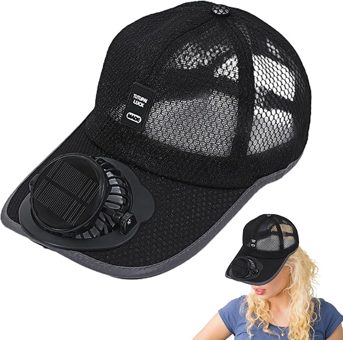 CoolCap Solar™ Gorra con ventilador recargable con energía solar
