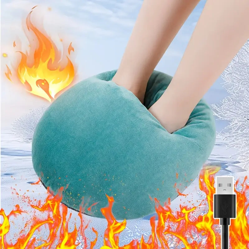 CALENTADOR DE PIES ELÉCTRICO DE PELUCHE RECARGABLE POR USB 🌟