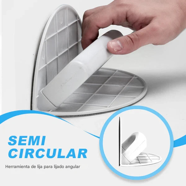 Lijadora de ángulo interno semicircular + 10 lijas tamaño a elección