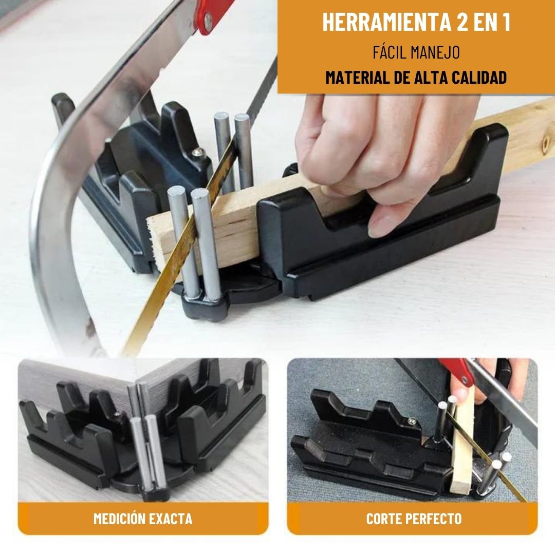 HERRAMIENTA DE CORTE Y MEDICIÓN DE INGLETES 2 EN 1📏