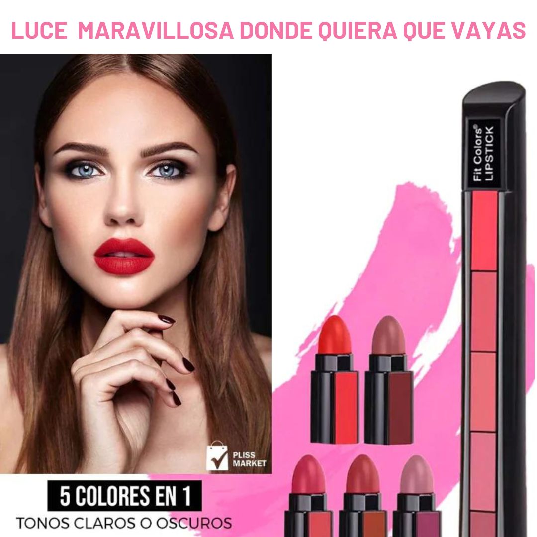 Labial 5 en 1 💄 Efecto mate larga duración