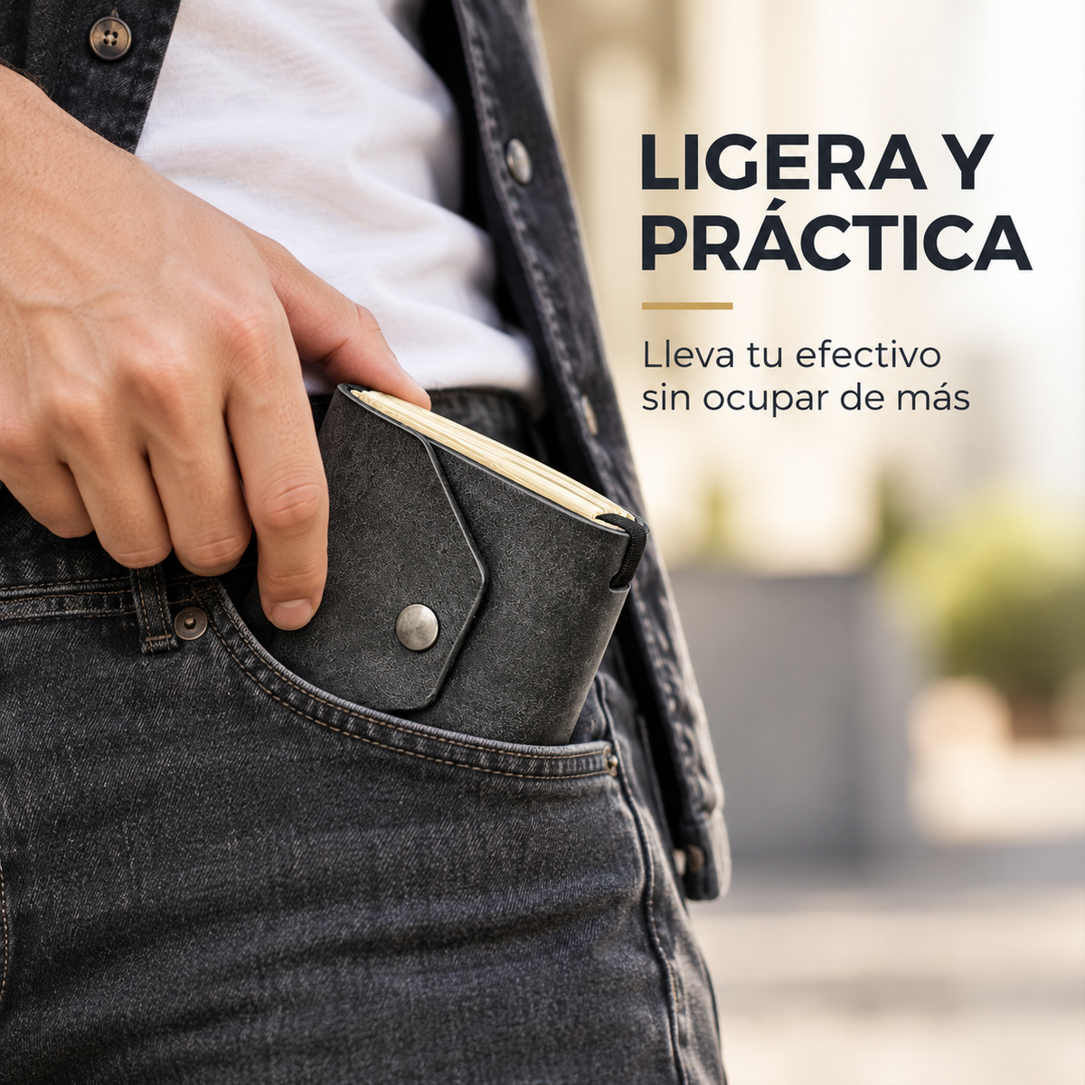 Cartera Minimalista en Cuero de Microfibra💵🖤