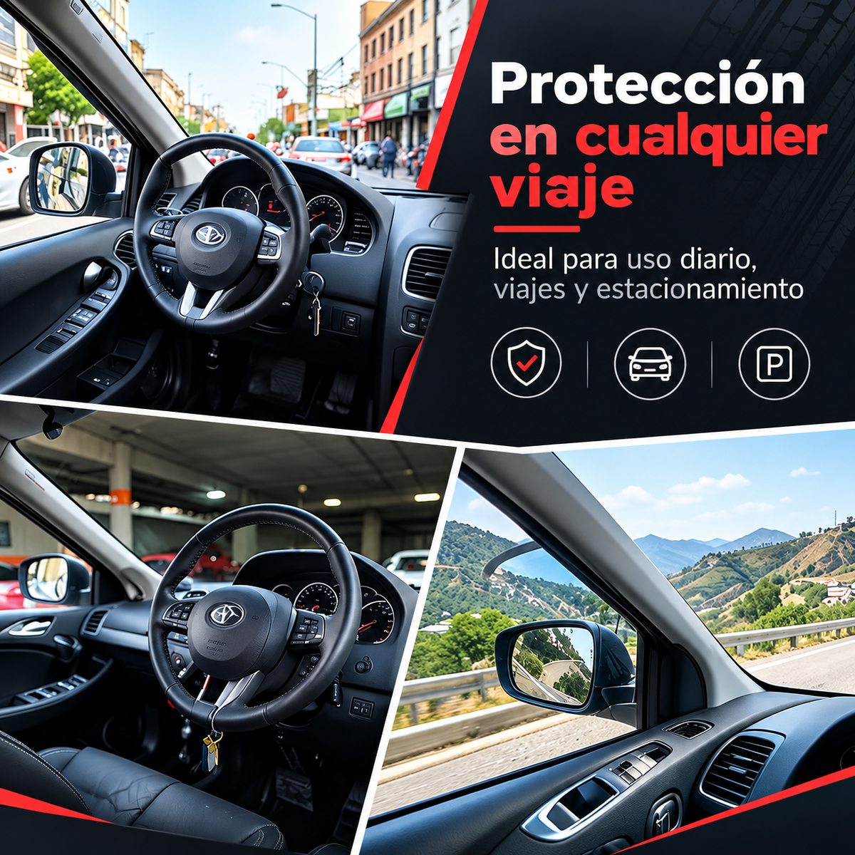 Candado de Seguridad para Volante y Cinturón Antirrobo 🔒🚗