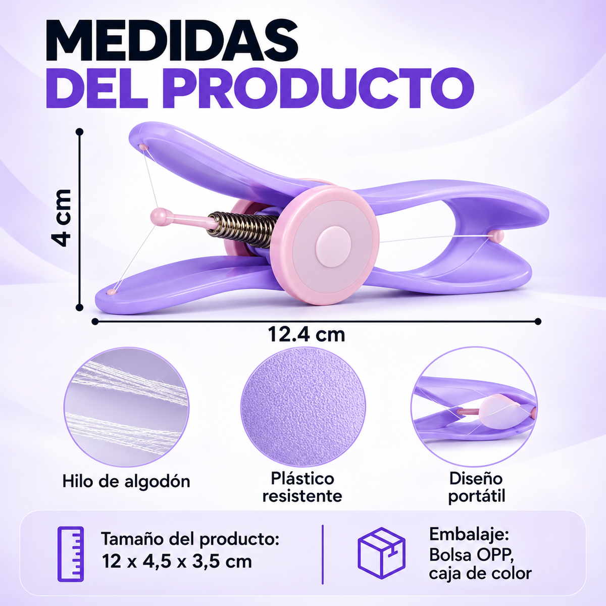 Depilador Facial Manual de Hilo 💜🪡