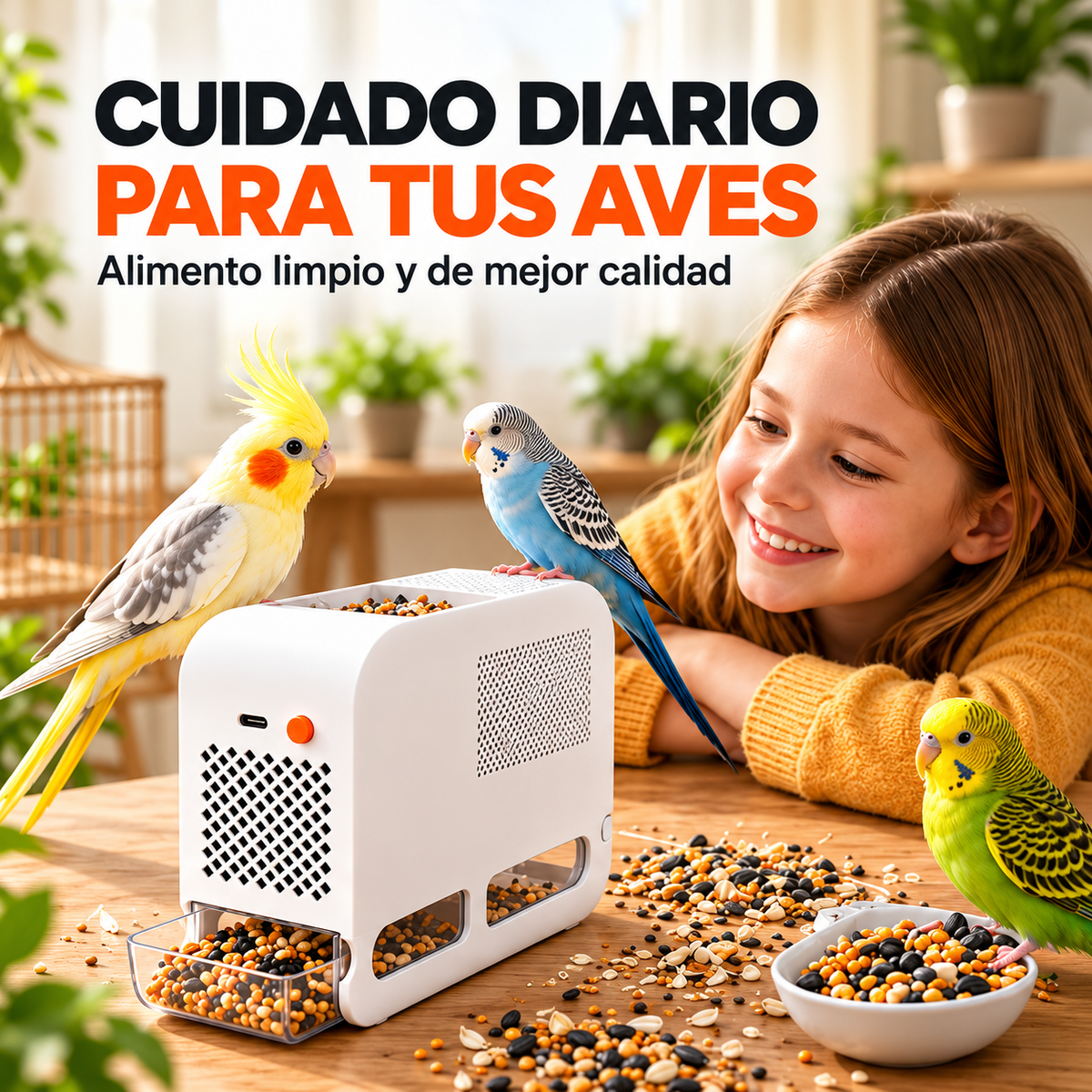 Descascarilladora y Limpiadora Automática de Semillas para Aves🦜🌾