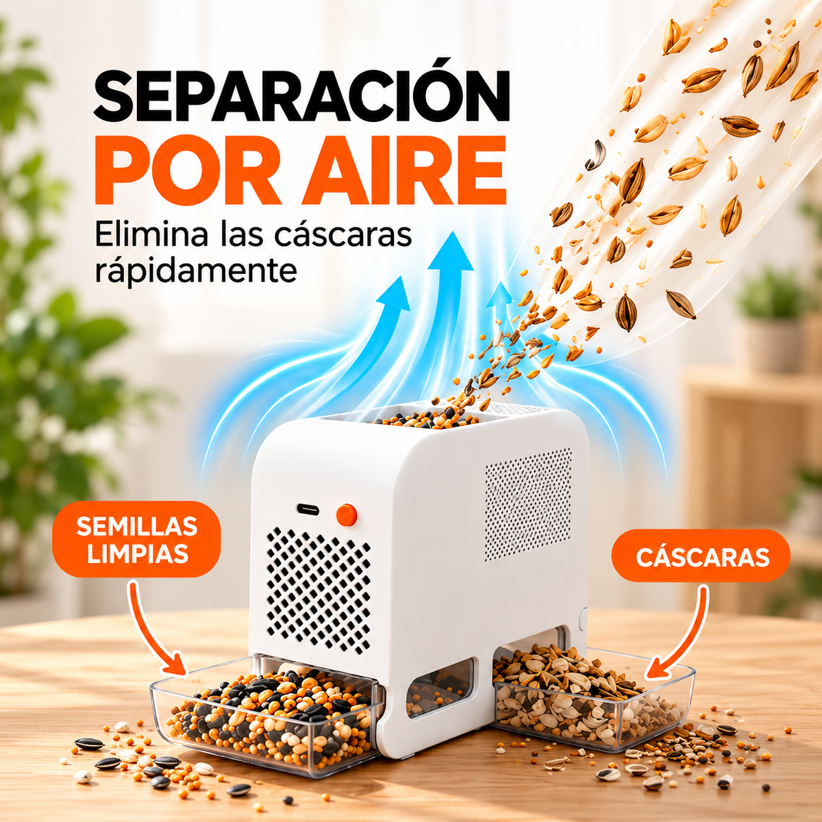 Descascarilladora y Limpiadora Automática de Semillas para Aves🦜🌾