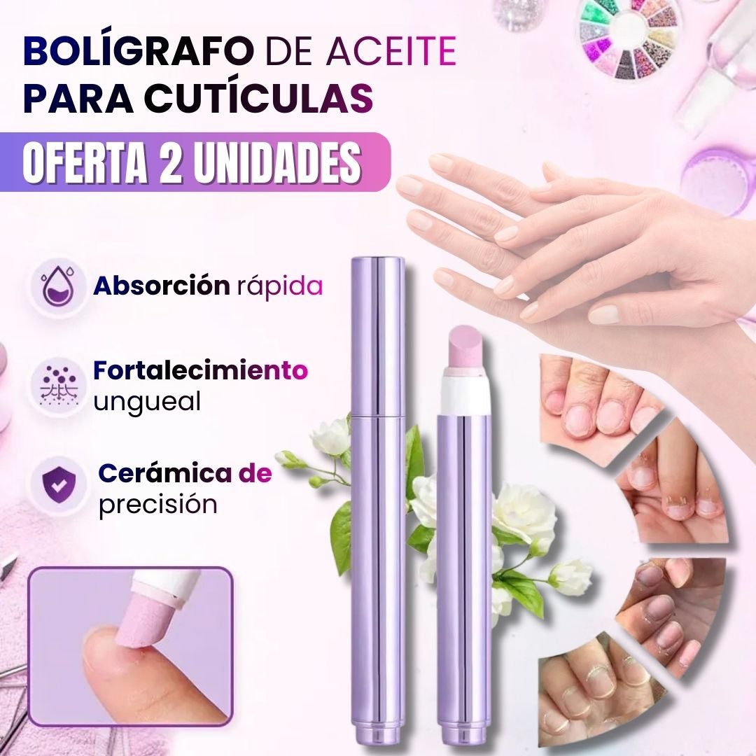 BOLÍGRAFO DE ACEITE PARA CUTÍCULAS: empujador de cerámica y fórmula nutritiva💅🏻