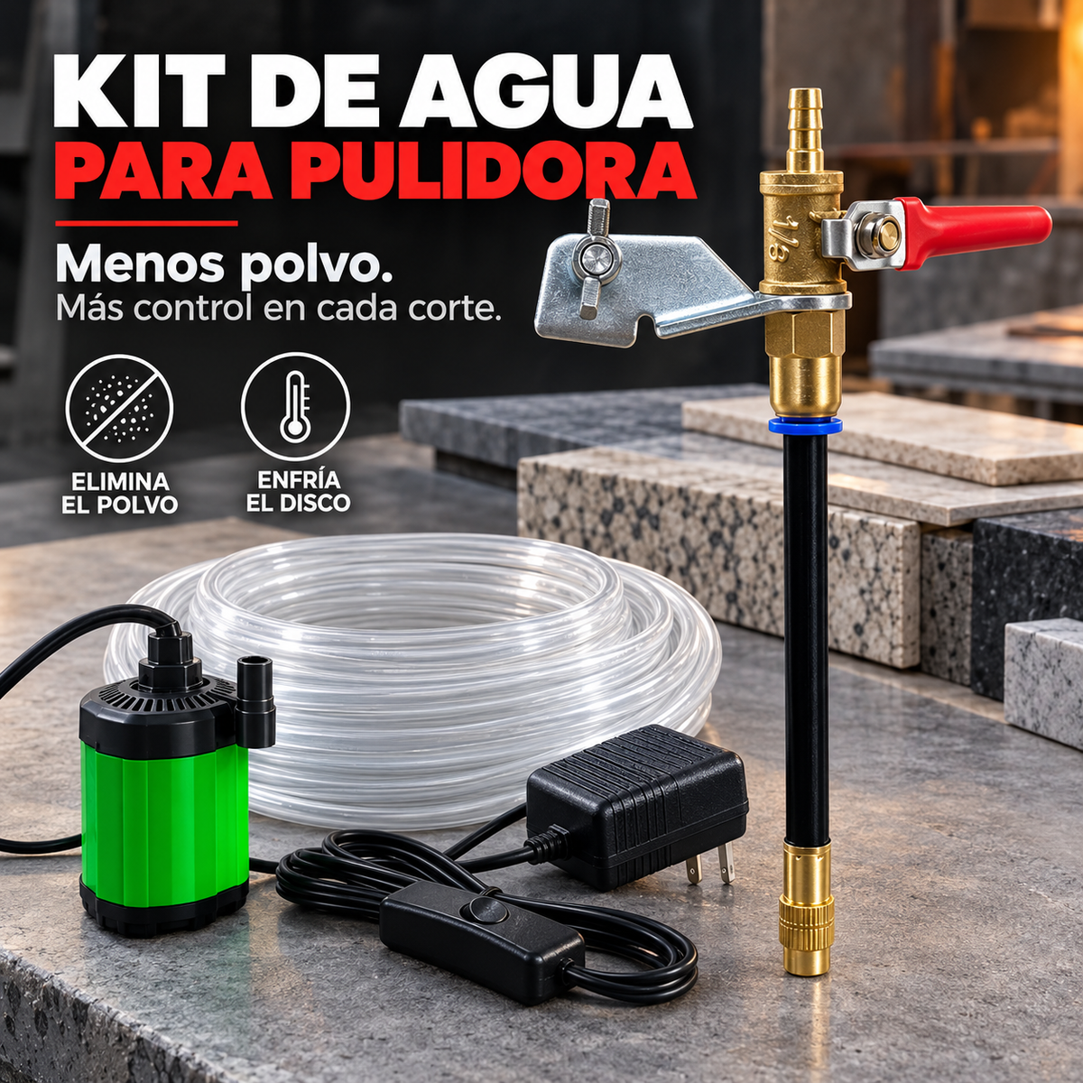 Kit Pulidora con Bomba Sumergible y Manguera de 5 m🌊🛠️