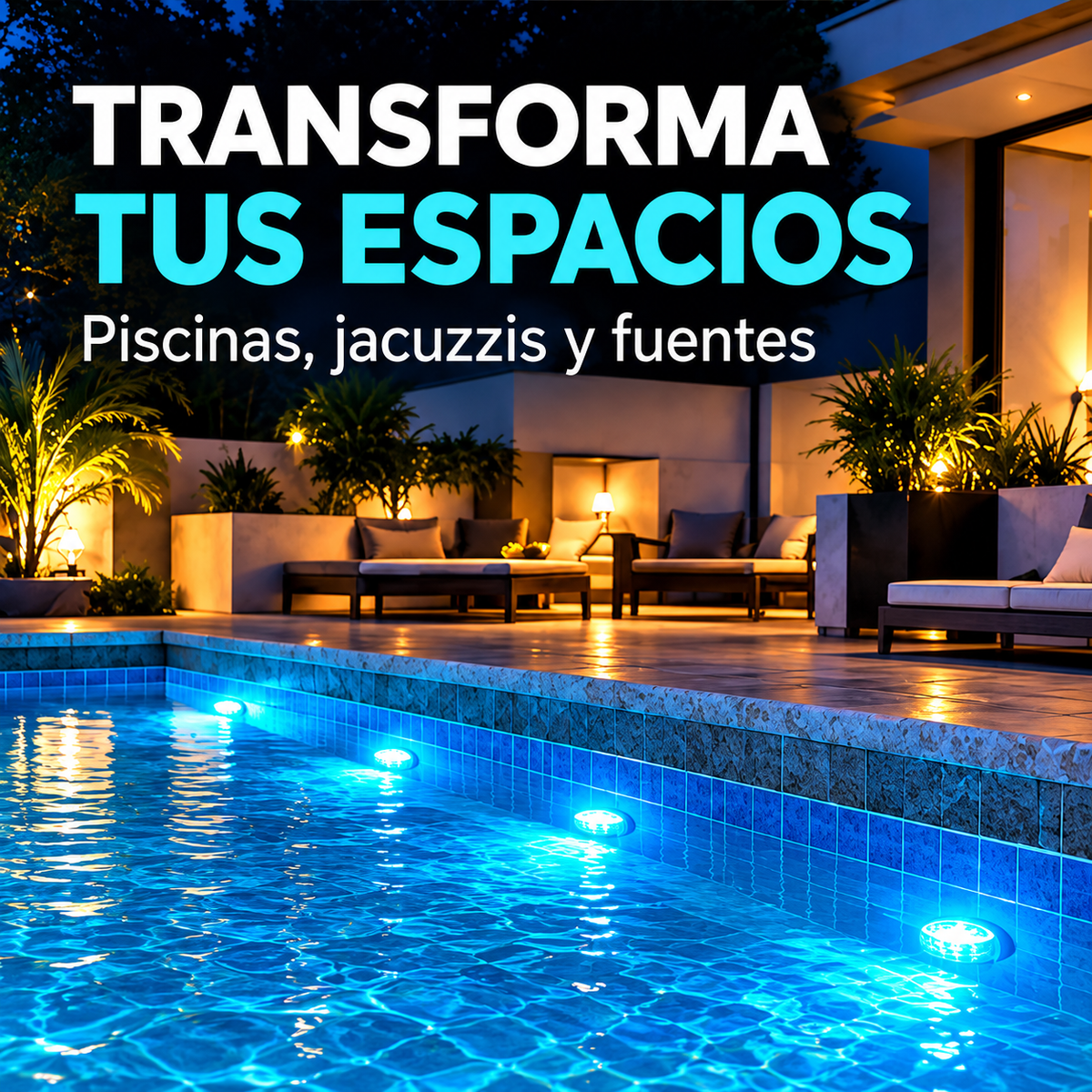 Luz LED RGB Sumergibles para Piscina y Jacuzzi (Pack ×2 Unidades) 🌊💡✨