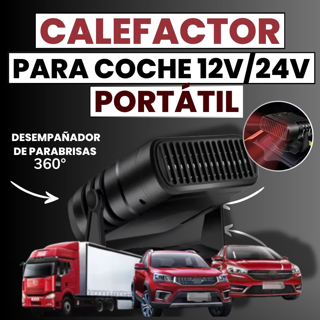 Calefactor/Ventilador Portátil para Coche 12V/24V | Desempañador de Parabrisas 360° - ¡Ahorra Gasolina y Conduce Seguro!