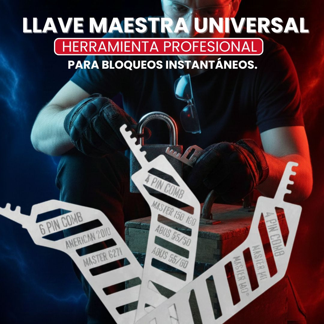 Llave Maestra Universal: Herramienta Profesional para Bloqueos Instantáneos. Set x 3 unidades