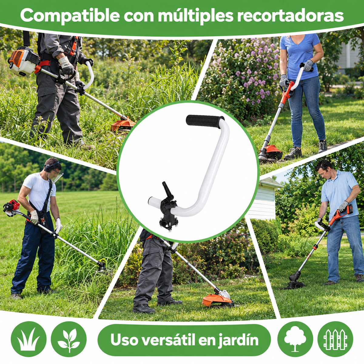🌿Mango Auxiliar Ergonómico para Guadañadora y Recortadora de Jardín🌾✨