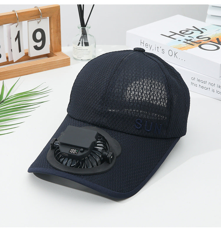 CoolCap Solar™ Gorra con ventilador recargable con energía solar