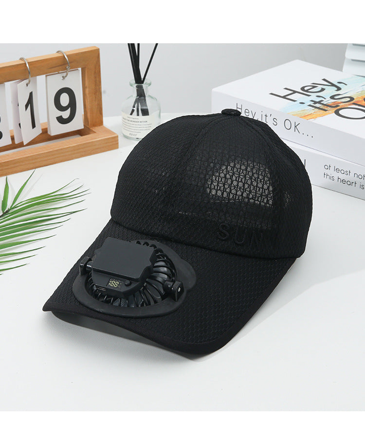 CoolCap Solar™ Gorra con ventilador recargable con energía solar