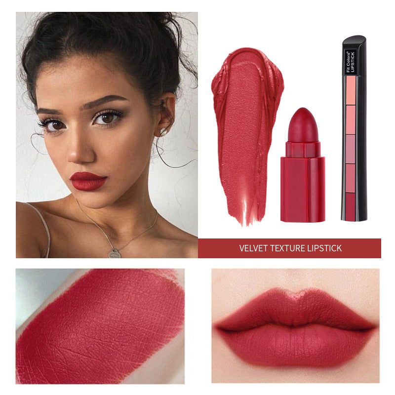 Labial 5 en 1 💄 Efecto mate larga duración