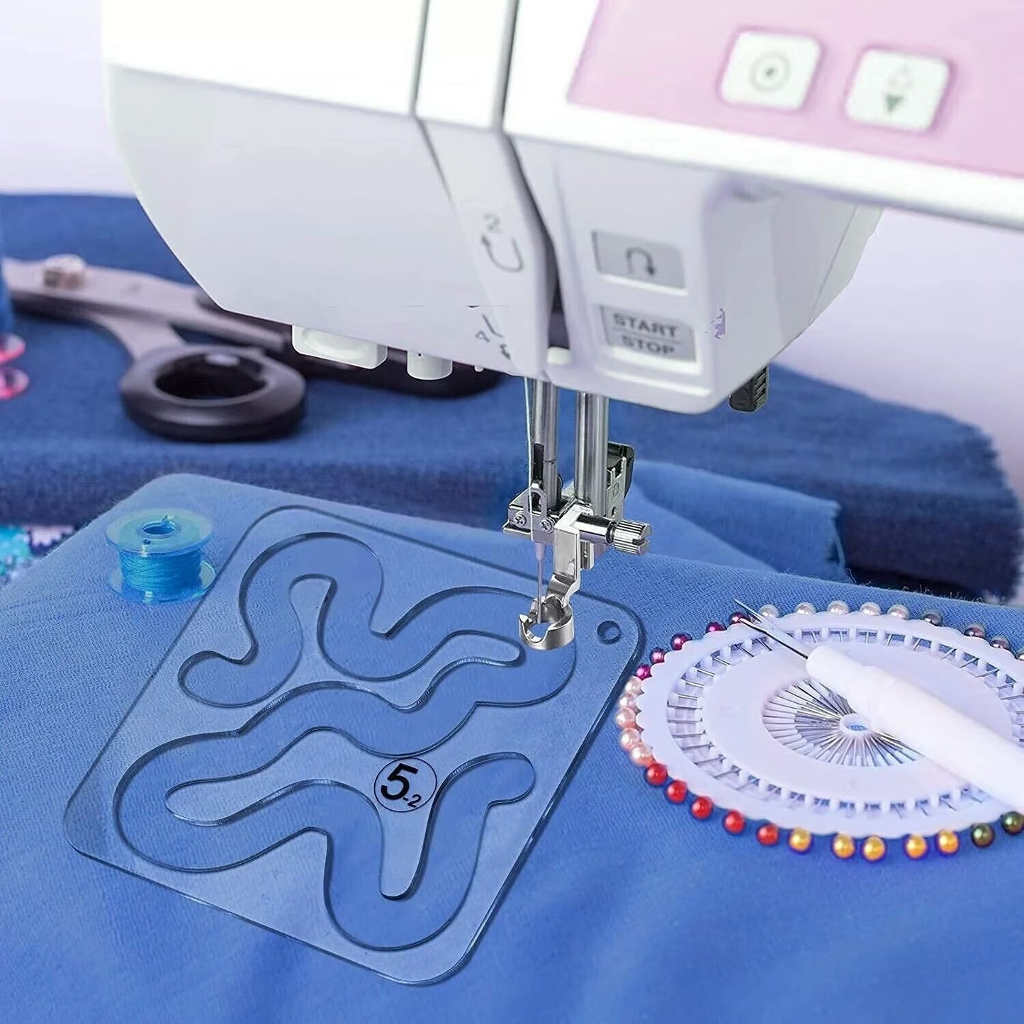 Juego de moldes de movimiento libre para maquina de coser (11 piezas)