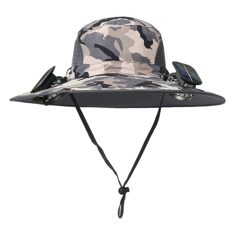 Sombrero De Ala Ancha Con Ventiladores Solares🎩☀️
