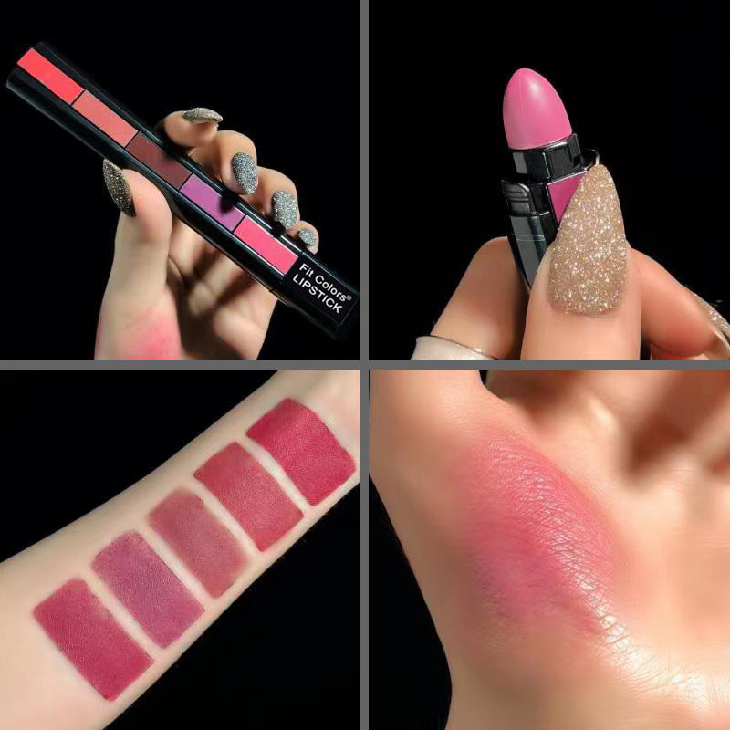 Labial 5 en 1 💄 Efecto mate larga duración