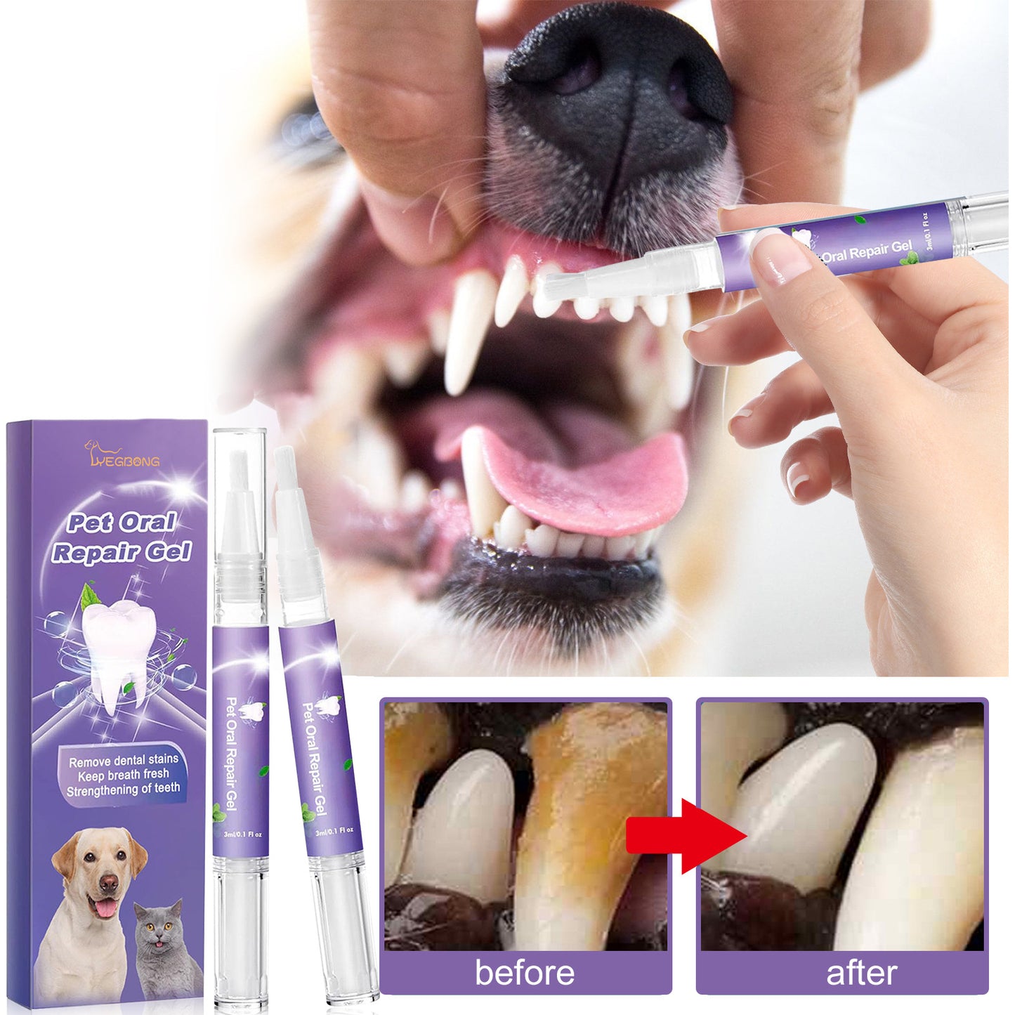 Gel Reparador Bucal para Mascotas – MuzzleGlow (Paga 1 lleva 2)
