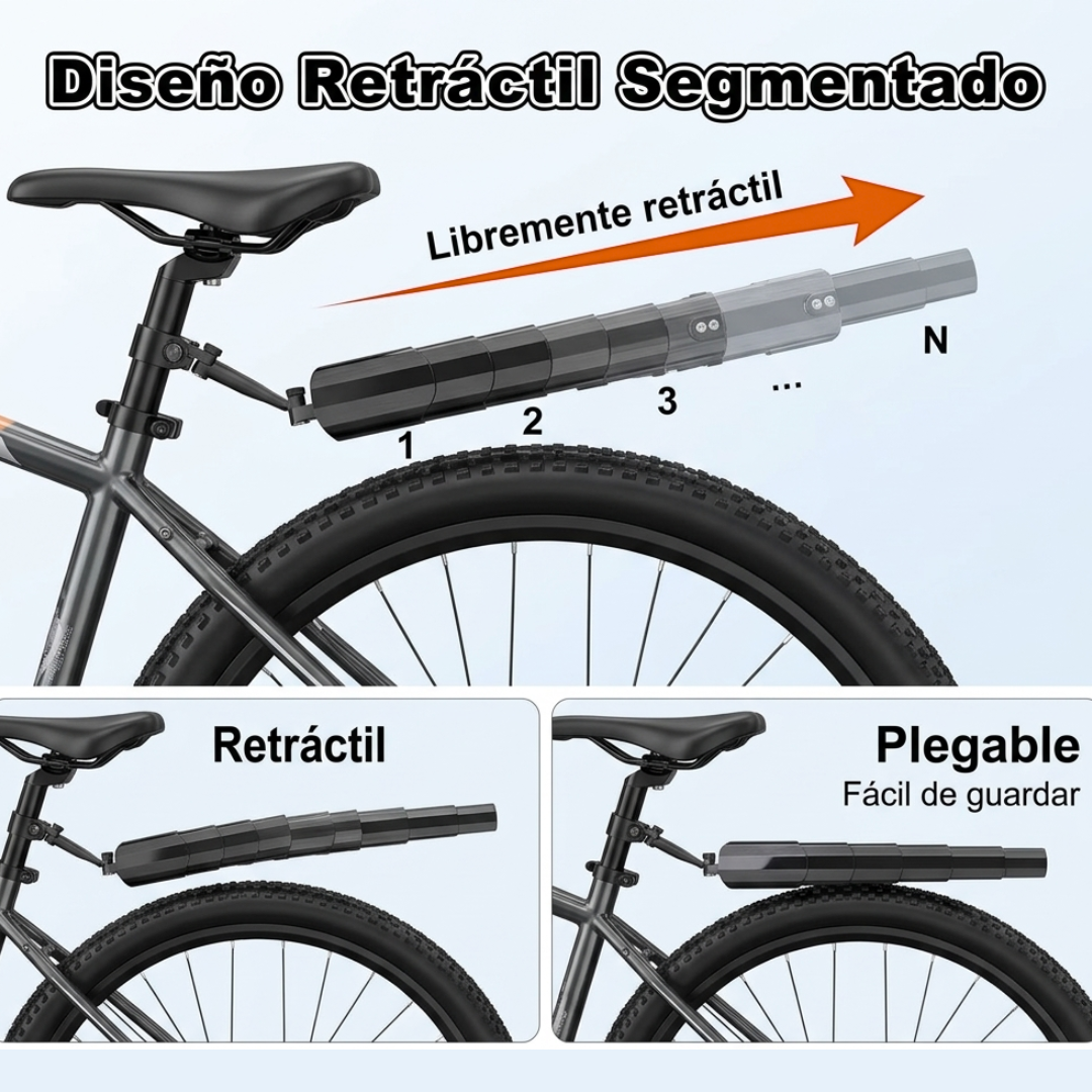 Set de Guardabarros Pro Telescópico: Sistema de Liberación Rápida (Par)🚴🏻🚲