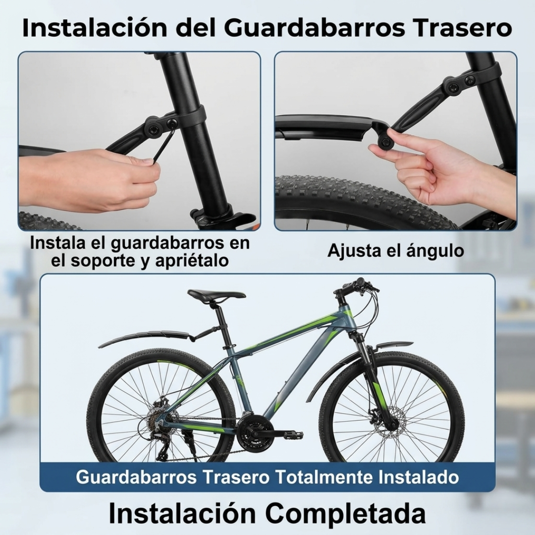 Set de Guardabarros Pro Telescópico: Sistema de Liberación Rápida (Par)🚴🏻🚲