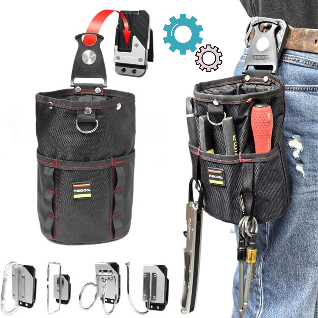 BOLSA PARA HERRAMIENTAS PROFESIONAL: Clip giratorio 360° y acceso rápido🧰