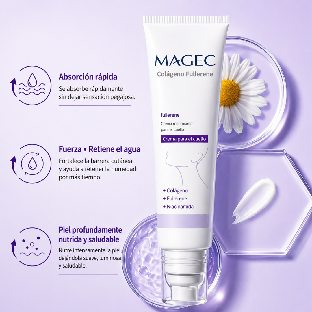 Crema Reafirmante MAGEC | Terapia de Rodillos con Colágeno y Fullereno🧴💆🏻♀️