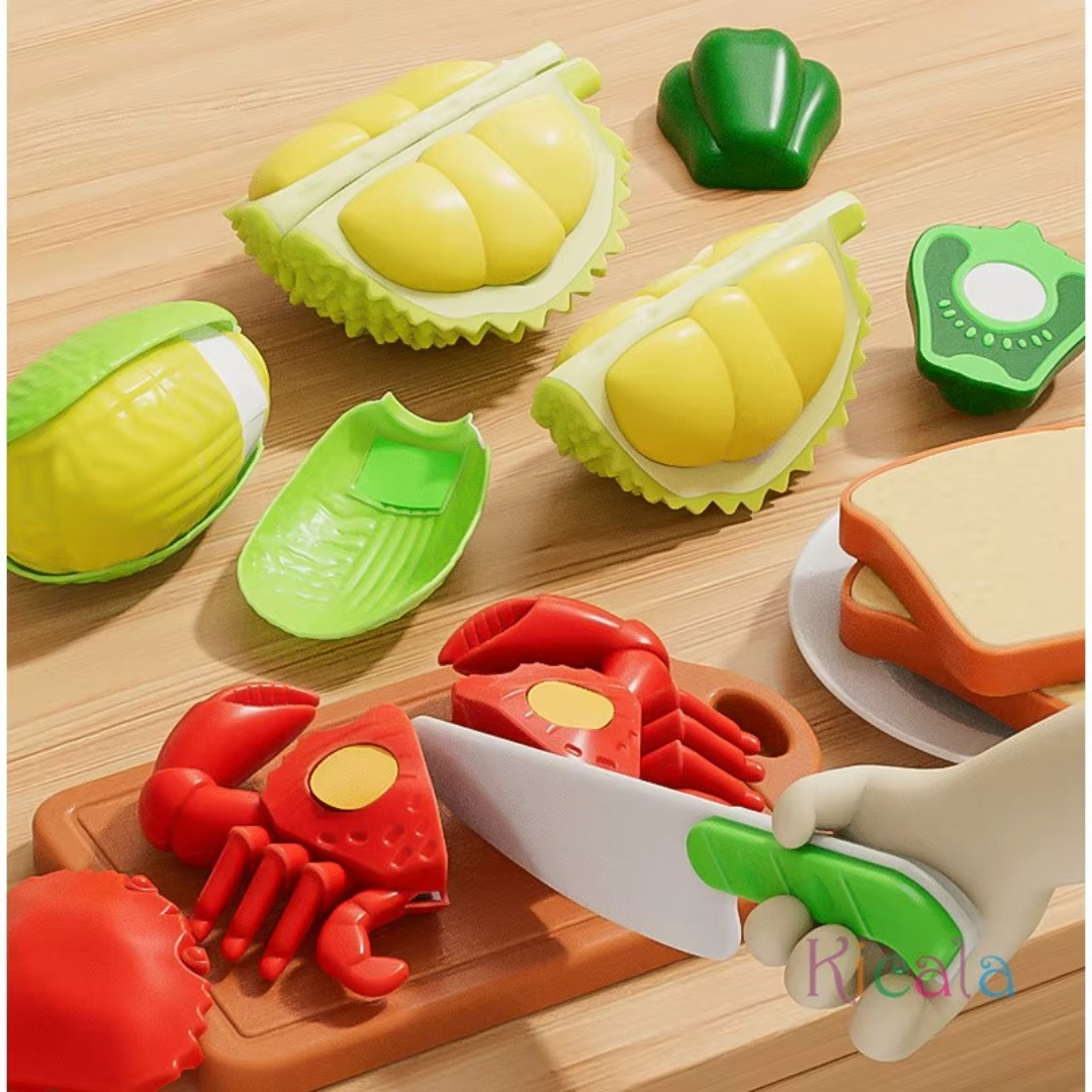 SET DE CHEF INFANTIL + 23 Piezas de Frutas y Verduras Interactivas🍈🍉