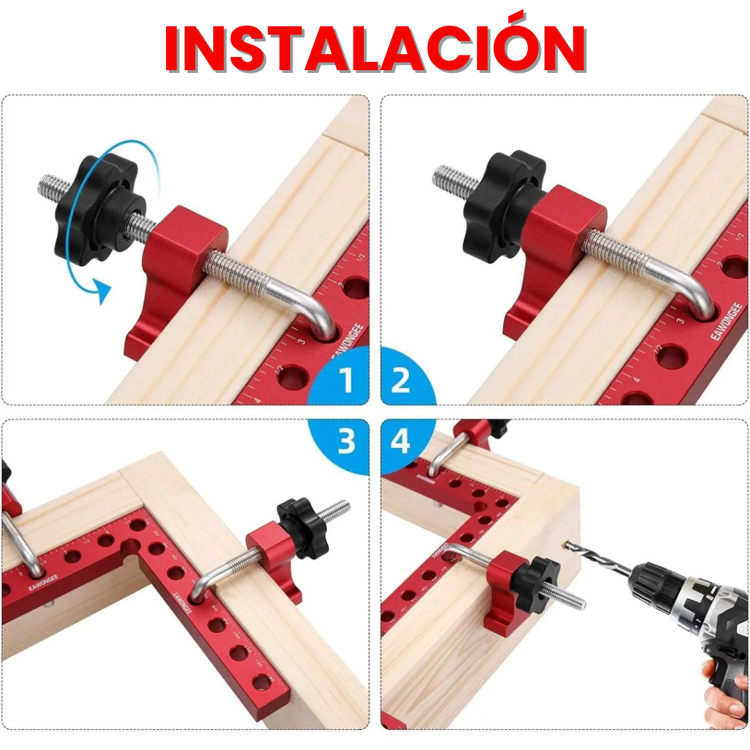 KIT DE POSICIONAMIENTO 90° : Abrazadera de ángulo recto para carpintería🪚🧰
