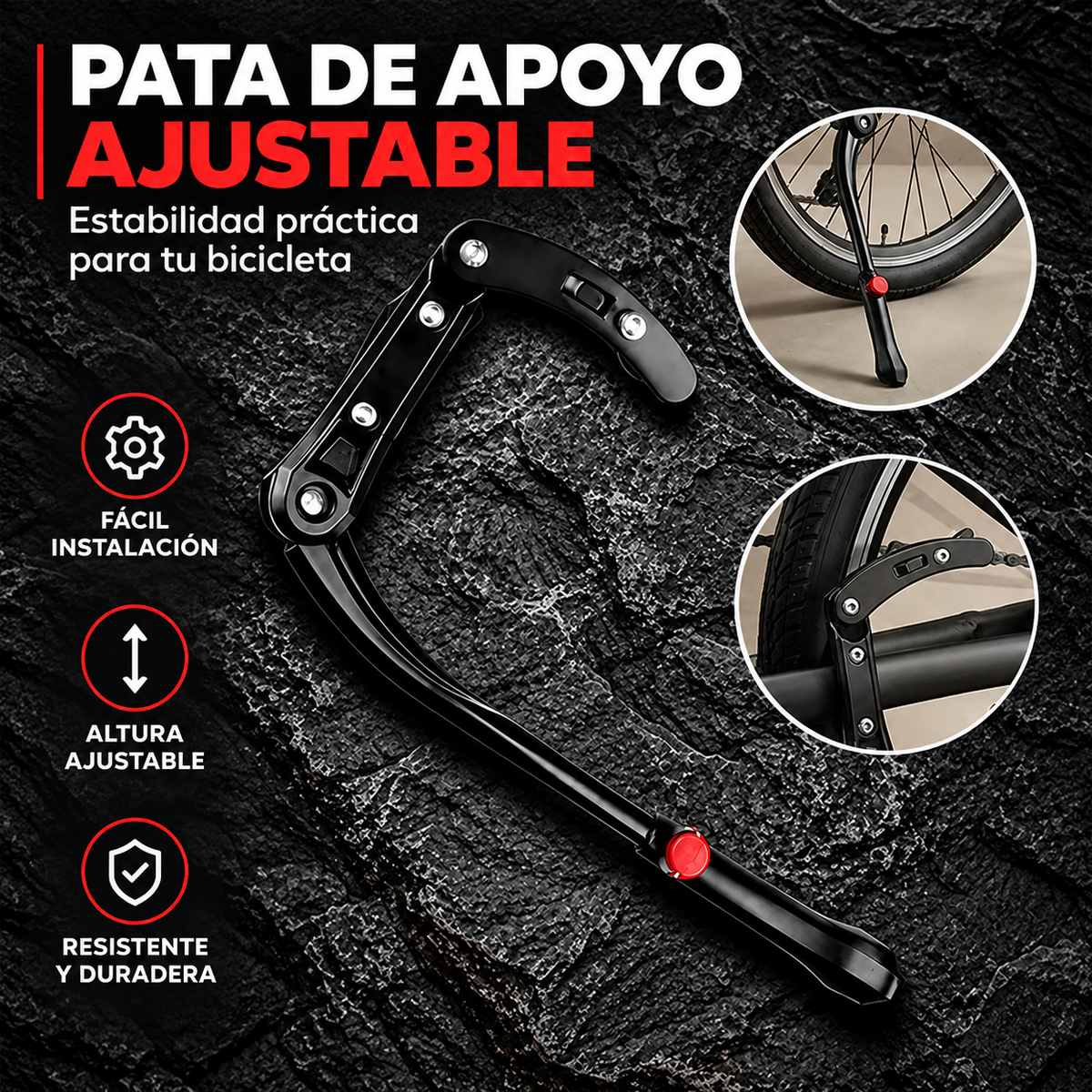 Pata de Apoyo Trasera Ajustable para Bicicleta🚲⚙️