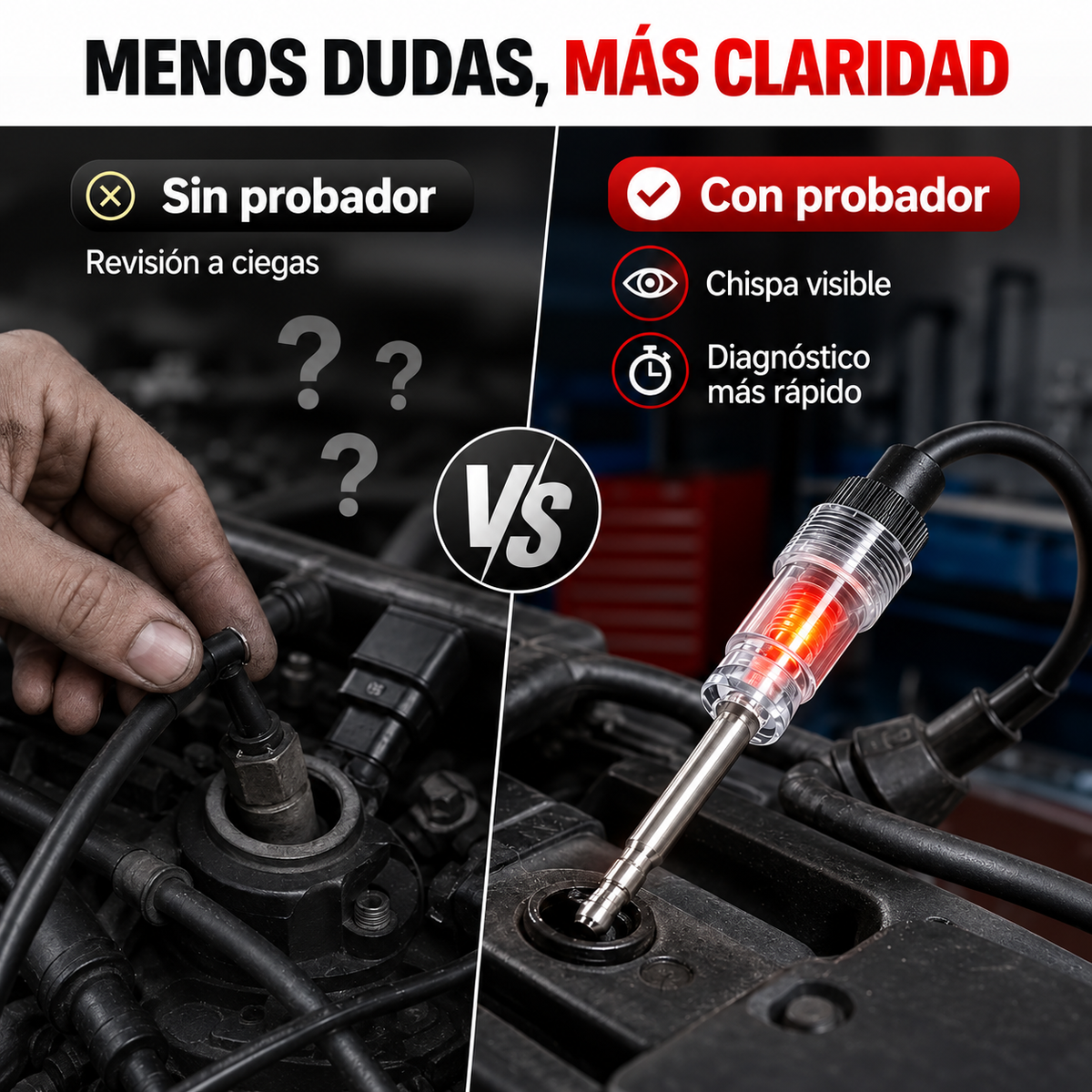 SparkTest Pro™ Probador de Chispa y Bujías en Línea para Auto y Moto ⚡🚗