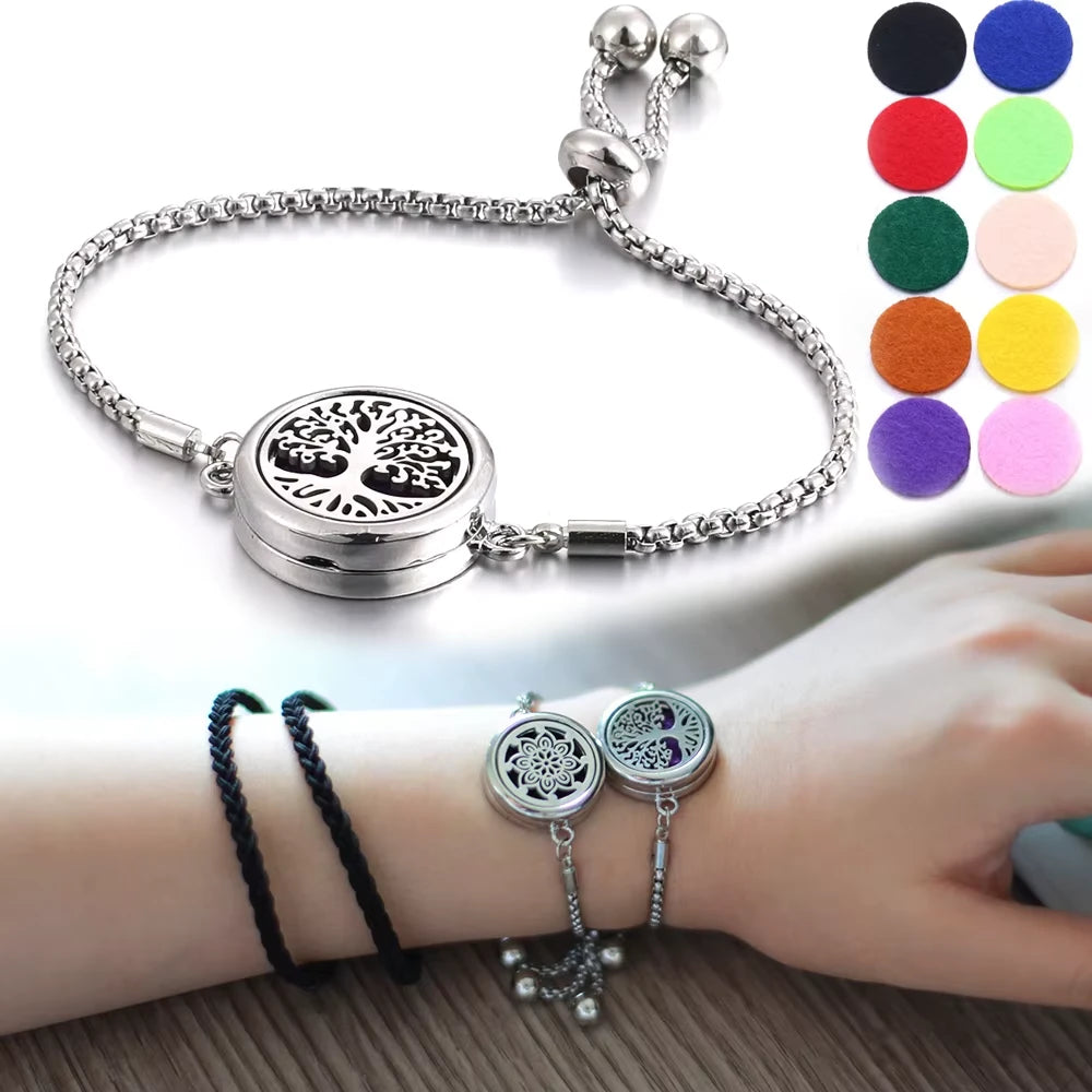 Pulsera Aromaterapia Ajustable (gratis 10 Almohadillas de recarga)