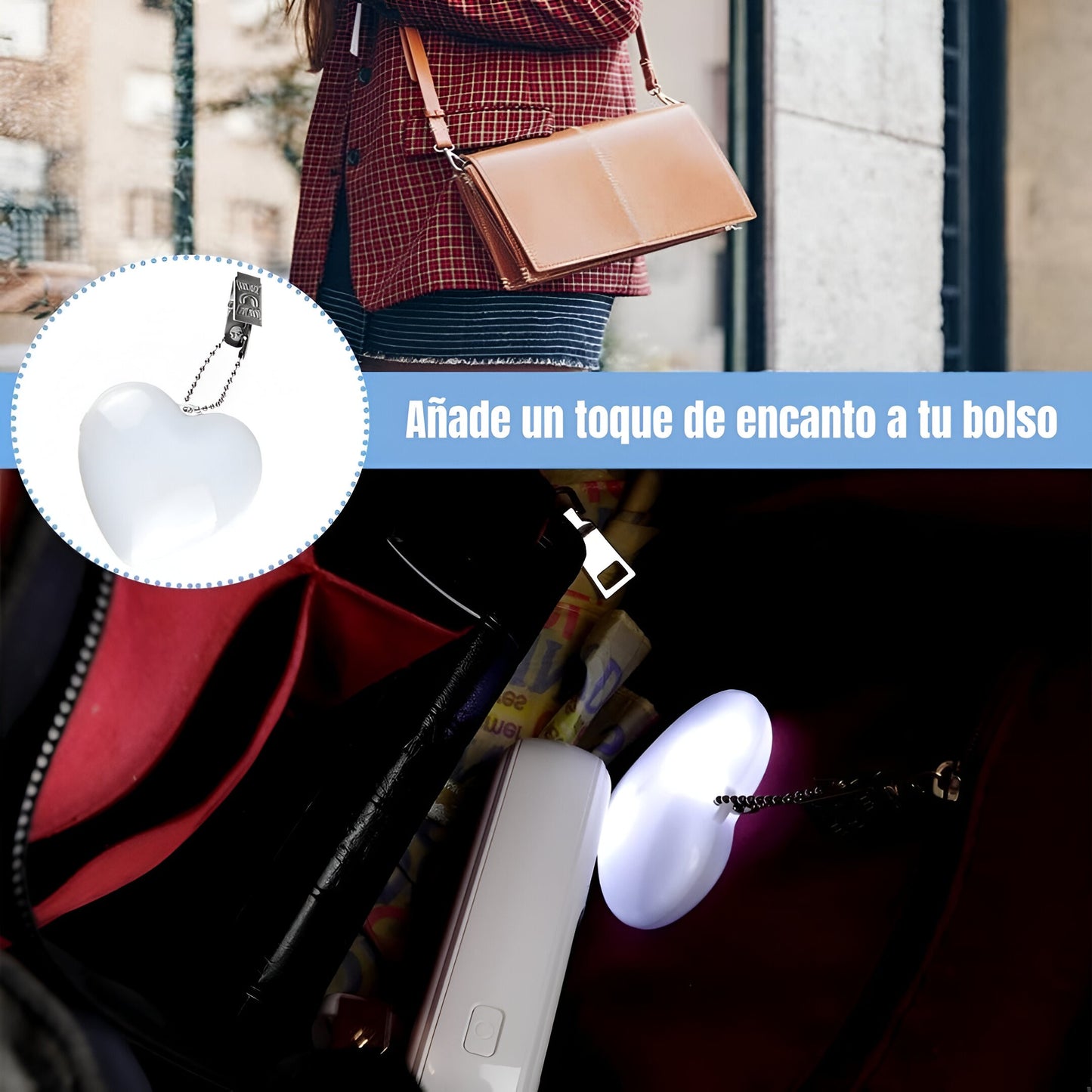✨ LUZ CORAZÓN PARA BOLSOS - ILUMINA TU ESTILO Y TU DÍA ✨