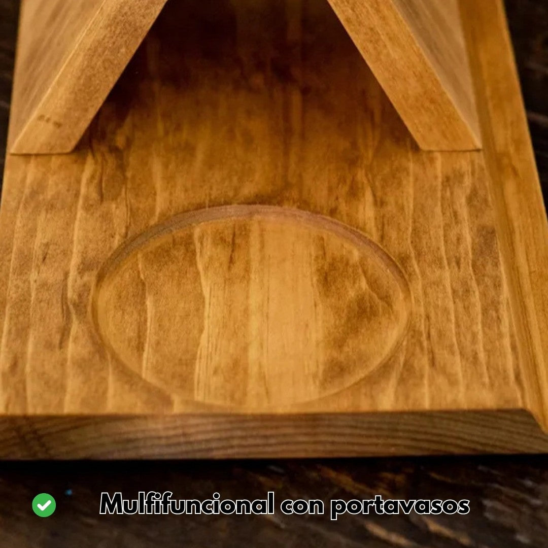 SOPORTE TRIANGULAR EN MADERA PARA LIBROS📖