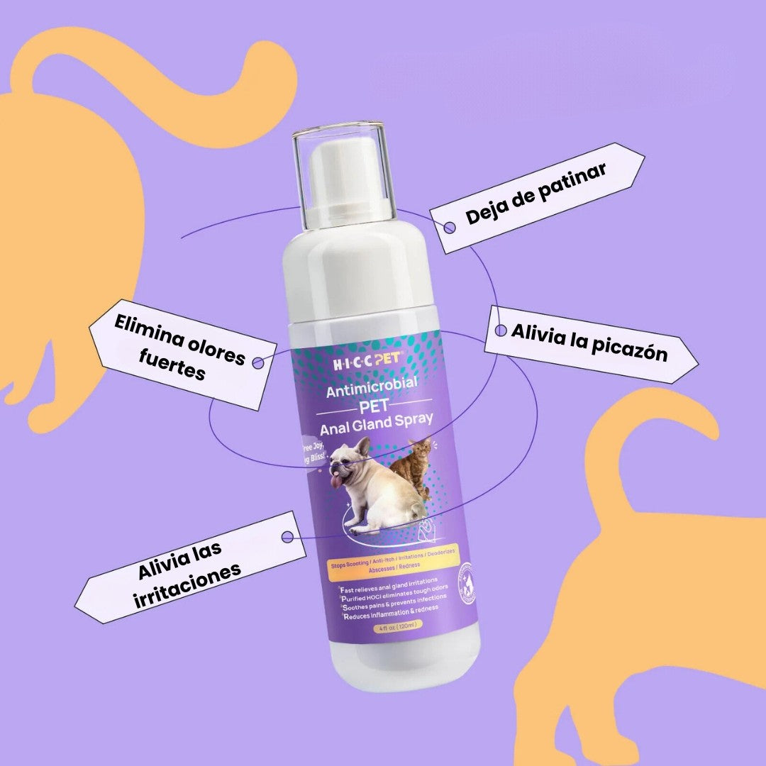 Spray antimicrobiano para glándulas anales de mascotas