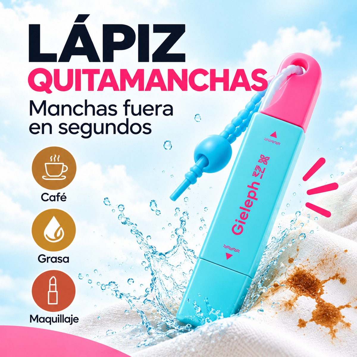 Lápiz Quitamanchas Portátil 2 en 1🧼👗