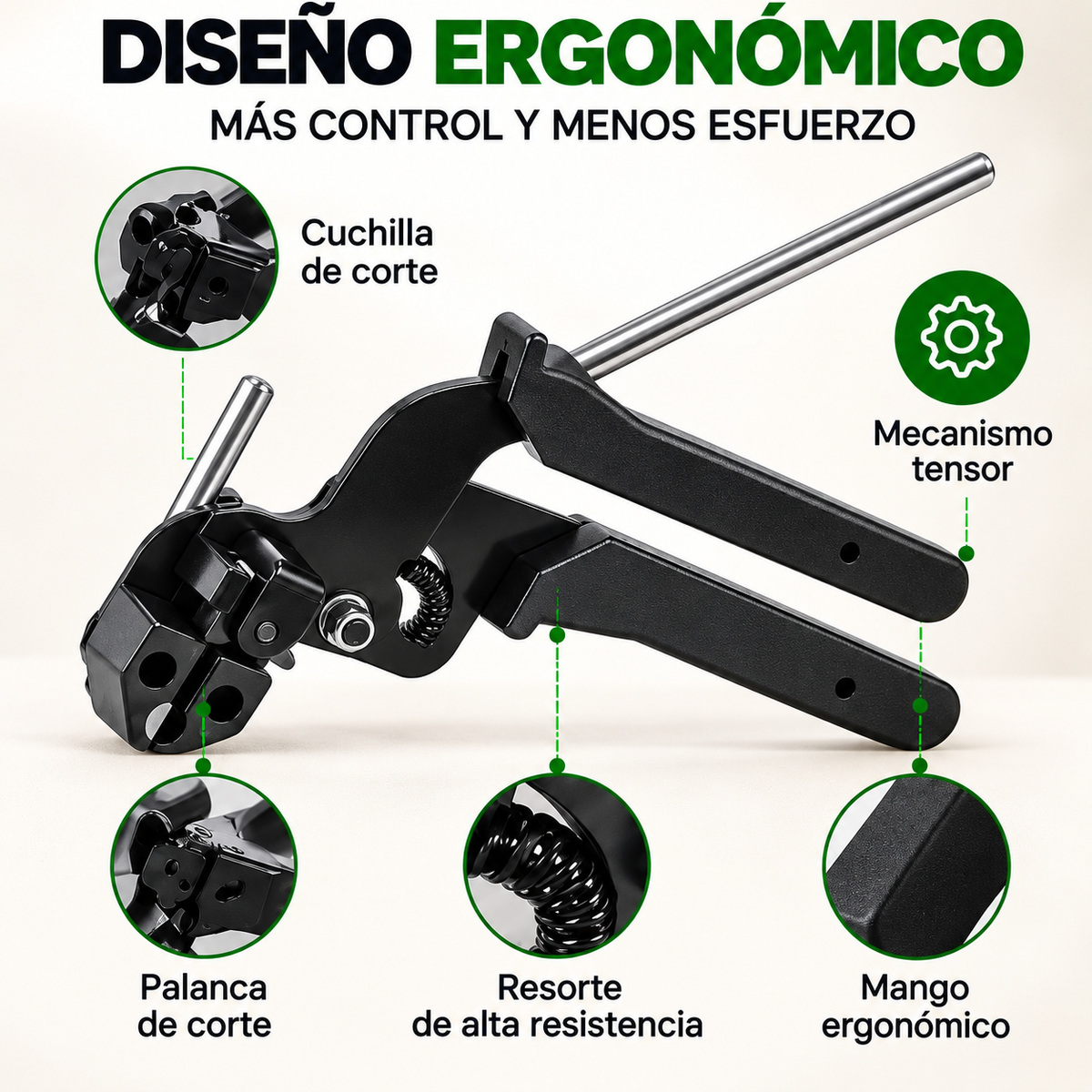 Kit Pinza Tensora y Cortadora para Amarras Metálicas + 100 Amarras de Acero Inoxidable ⚙️🔩